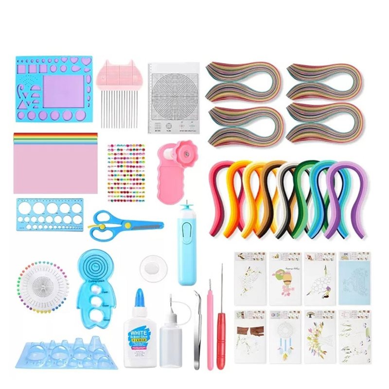 Art Quilling Craft - AB34-สำหรับผู้เริ่มต้นงานควิลลิ่งและผู้ที่ชื่นชอบงานศิลปะจากกระดาษ ชุดอุปกรณ์สำหรับงานควิลลิ่ง ชุดงานฝีมือ DIY สำหรับงานควิลลิ่ง