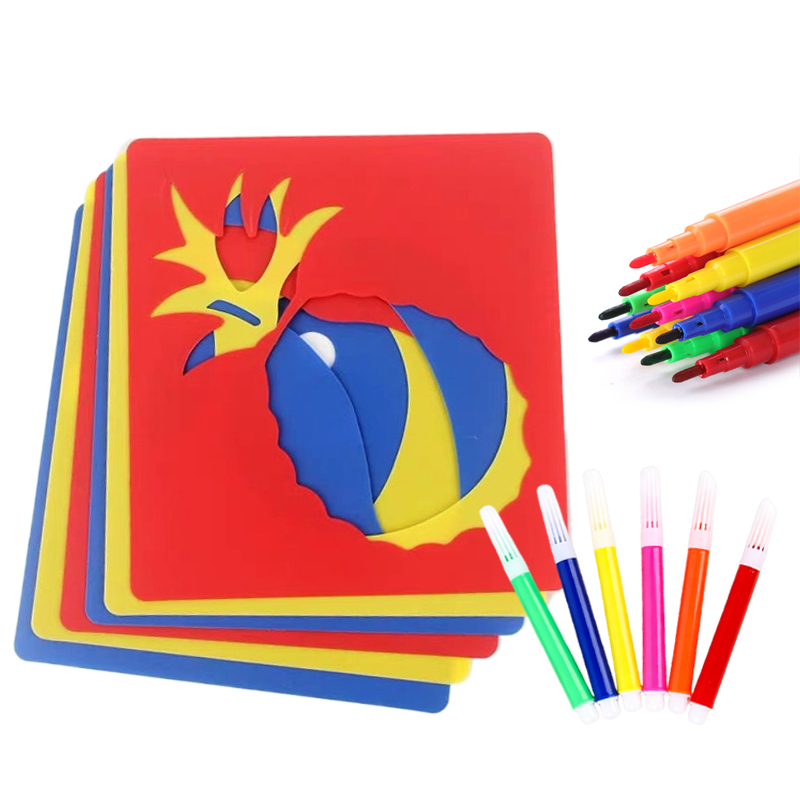 Art Craft Materials - 10/20 ชิ้น แม่แบบภาพวาด ลายฉลุสำหรับวาดภาพ DIY ลายการ์ตูน