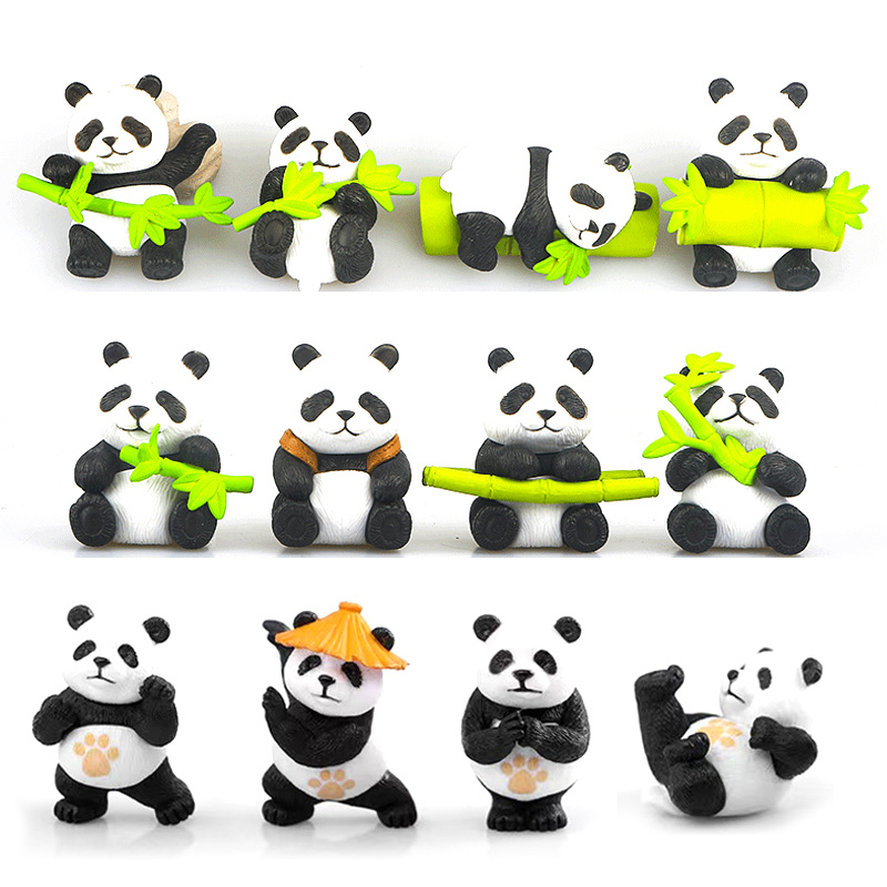 Art Craft New Year - อุปกรณ์ตกแต่งคอนโซลรถยนต์ลายแพนด้าน่ารักใหม่โต๊ะทำงานขนาดเล็กภูมิทัศน์สำนักงานบ้านโมเดลงานฝีมือ