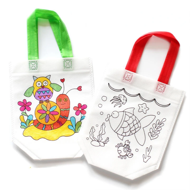 Art Craft Earth Day - 24 ชิ้นน่ารักการ์ตูนสีกระเป๋า Reusable Carnival สําหรับวันเกิด DIY