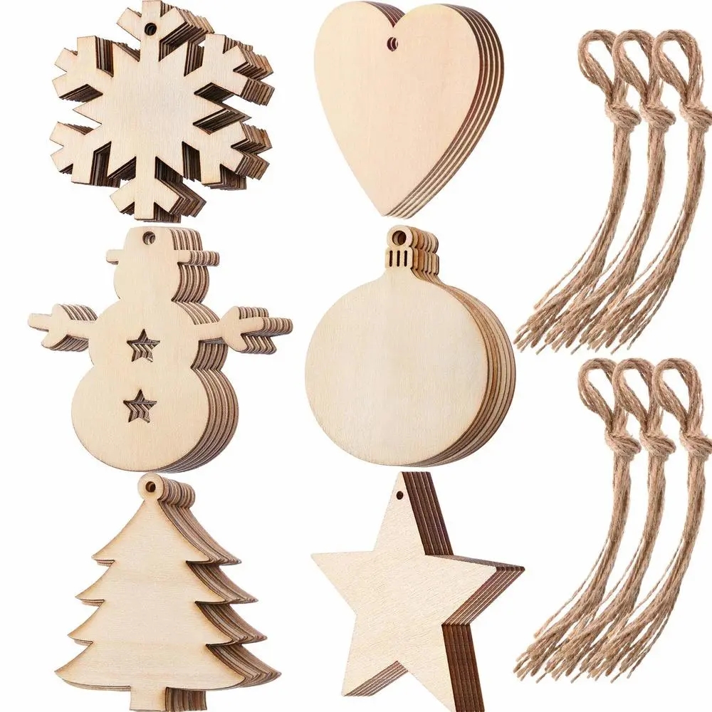 Art Craft New Year - 10/20/50Pcs DIY ไม้ลูกบอลคริสต์มาสตกแต่งหัตถกรรมศิลปะ Baubles หมวดหมู่แขวนเครื่องประดับสําหรับคริสต์มาสปีใหม่เด็กของขวัญ