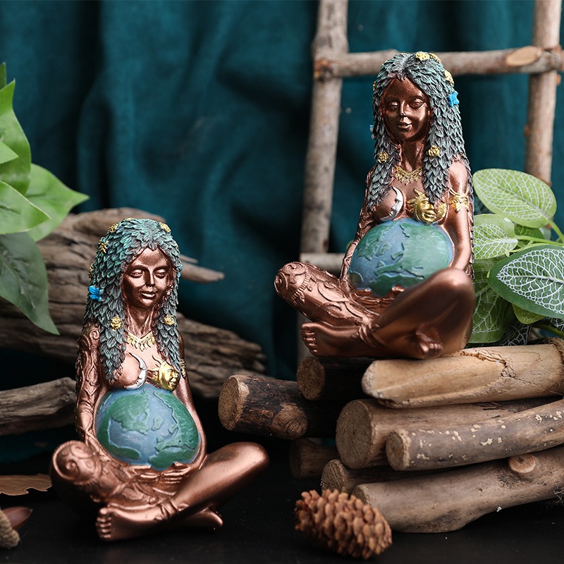 Art And Craft For Mother'S Day - 1ชิ้นรูปปั้นแม่เอิร์ทงานฝีมือเรซิ่นศิลปะโกเอียเครื่องประดับของขวัญเทพธิดา
