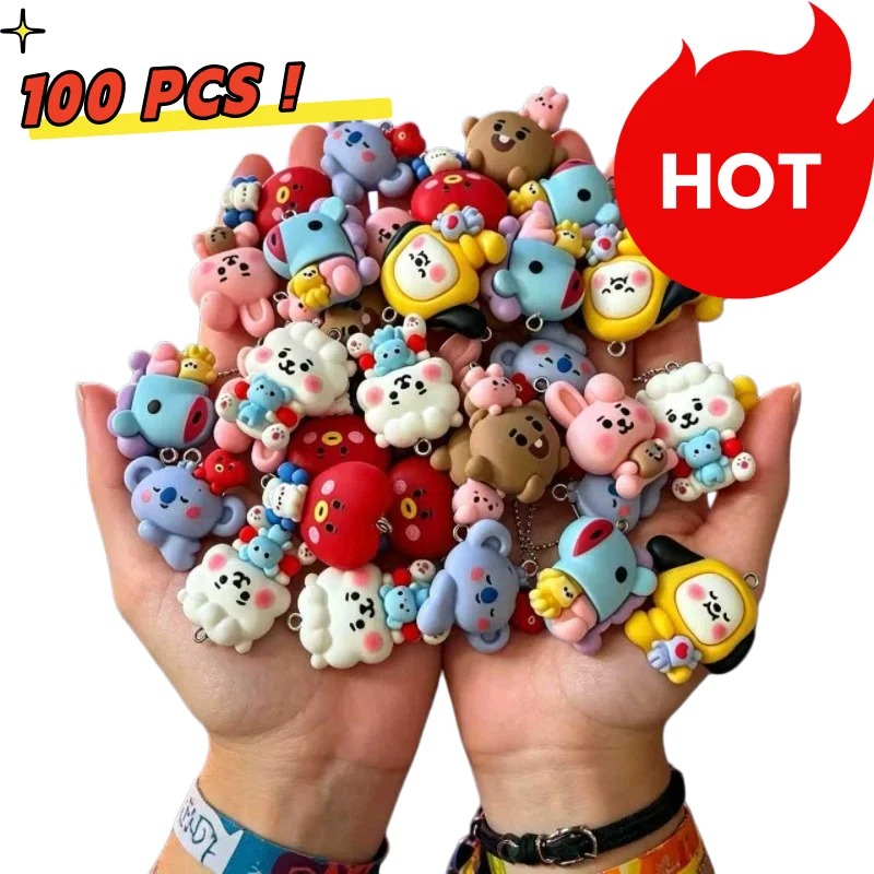 Art Craft Materials - ชุด 7 ชิ้น BT21 ชาร์มการ์ตูนเรซิน อุปกรณ์