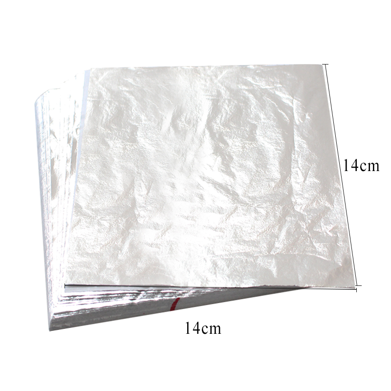 Art Craft Leaves - เลียนแบบใบแผ่นฟอยล์อลูมิเนียมสำหรับงานหัตถกรรมตกแต่งเล็บ100Pcs 14X14cm กระดาษ