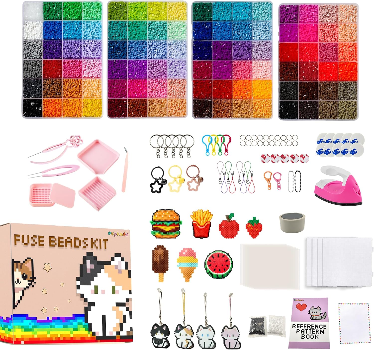 Art Craft Us - ชุดลูกปัดฟิวส์-ง่ายต่อการใช้งาน-96 สี 53000 2.6 มม., 200+