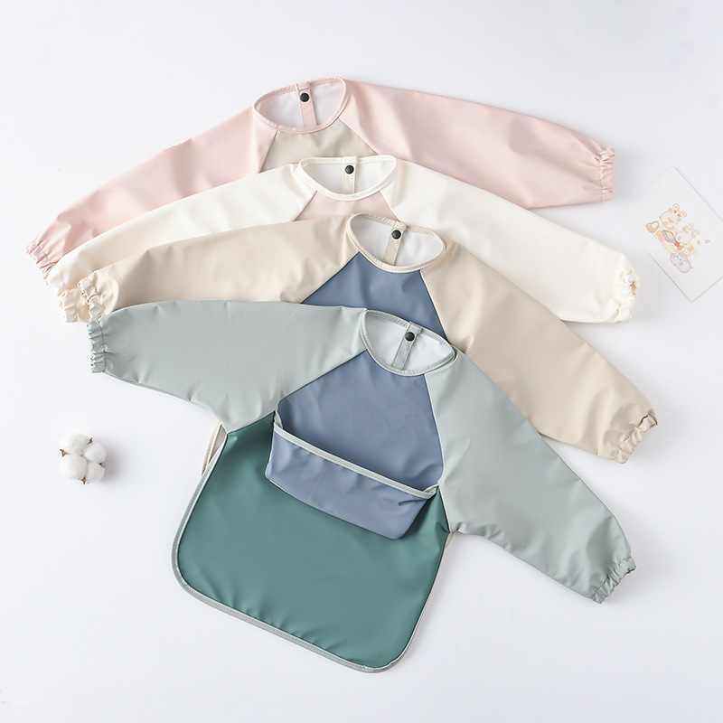เด็กทารกแขนยาว PU Bibs เด็กศิล - Art Craft Toddler บทวิจารณ์และราคา