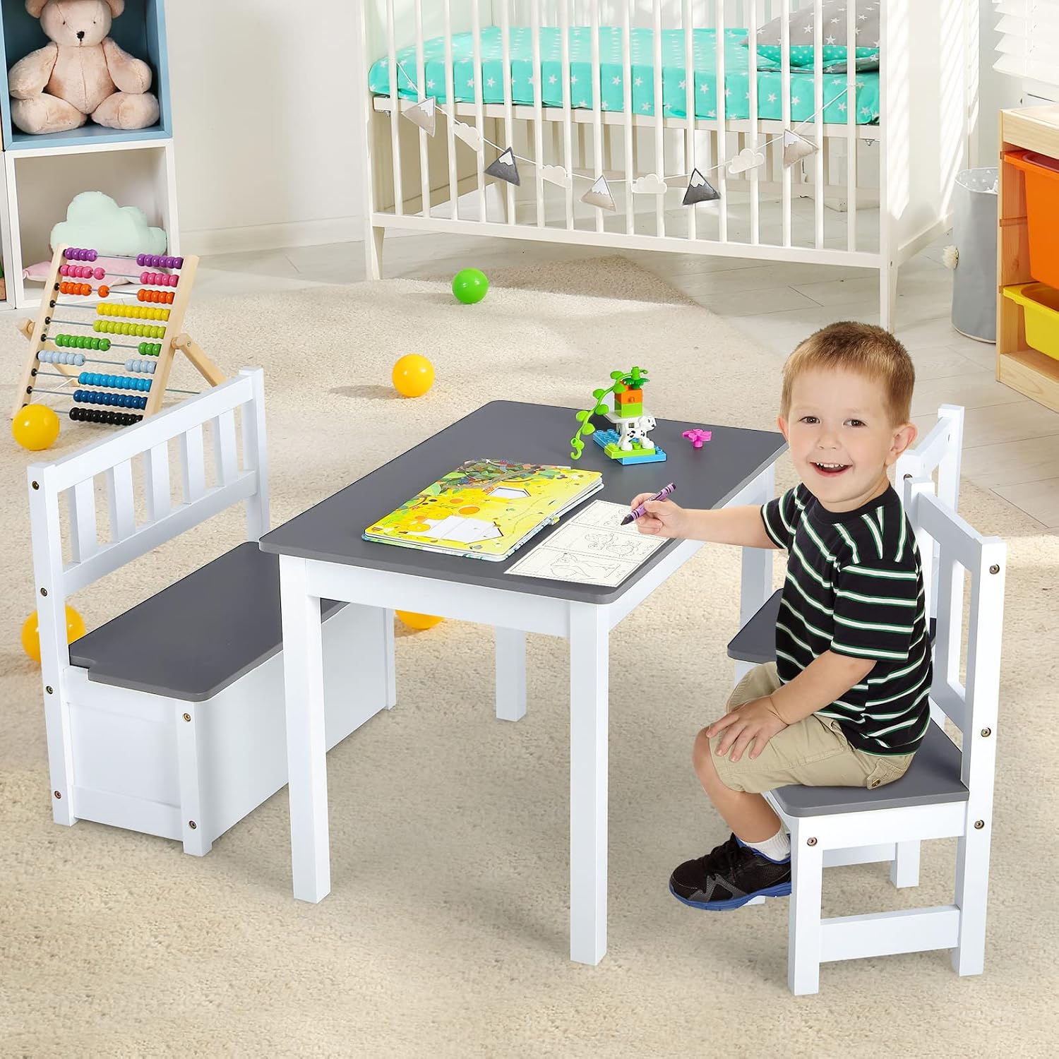 ชุดโต๊ะและเก้าอี้ไม้สำหรับเด็ก - Art Craft Toddler บทวิจารณ์และราคา