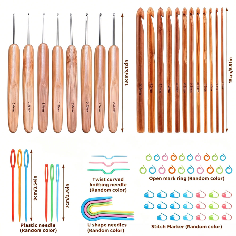 ชุดเข็มโครเชต์ไม้ไผ่ 74 ชิ้น พ - Art Craft Materials บทวิจารณ์และราคา