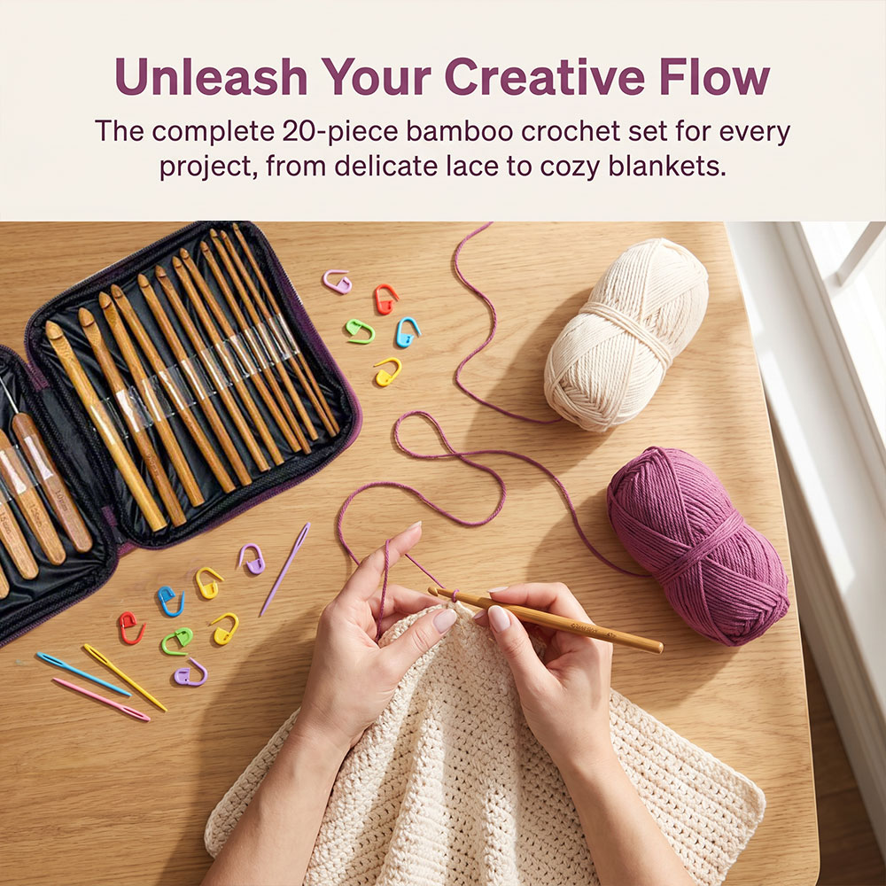 ชุดเข็มโครเชต์ไม้ไผ่ 74 ชิ้น พ - Art Craft Materials บทวิจารณ์และราคา