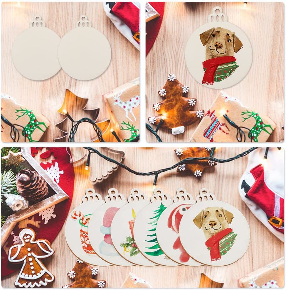 10/20/50Pcs DIY ไม้ลูกบอลคริสต - Art Craft New Year บทวิจารณ์และราคา