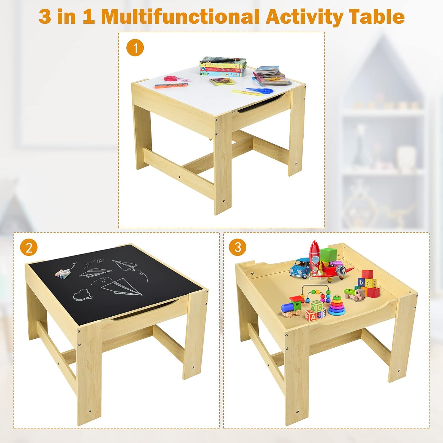 ชุดโต๊ะและเก้าอี้เด็ก 3 in 1 ท - Art Craft Toddler บทวิจารณ์และราคา