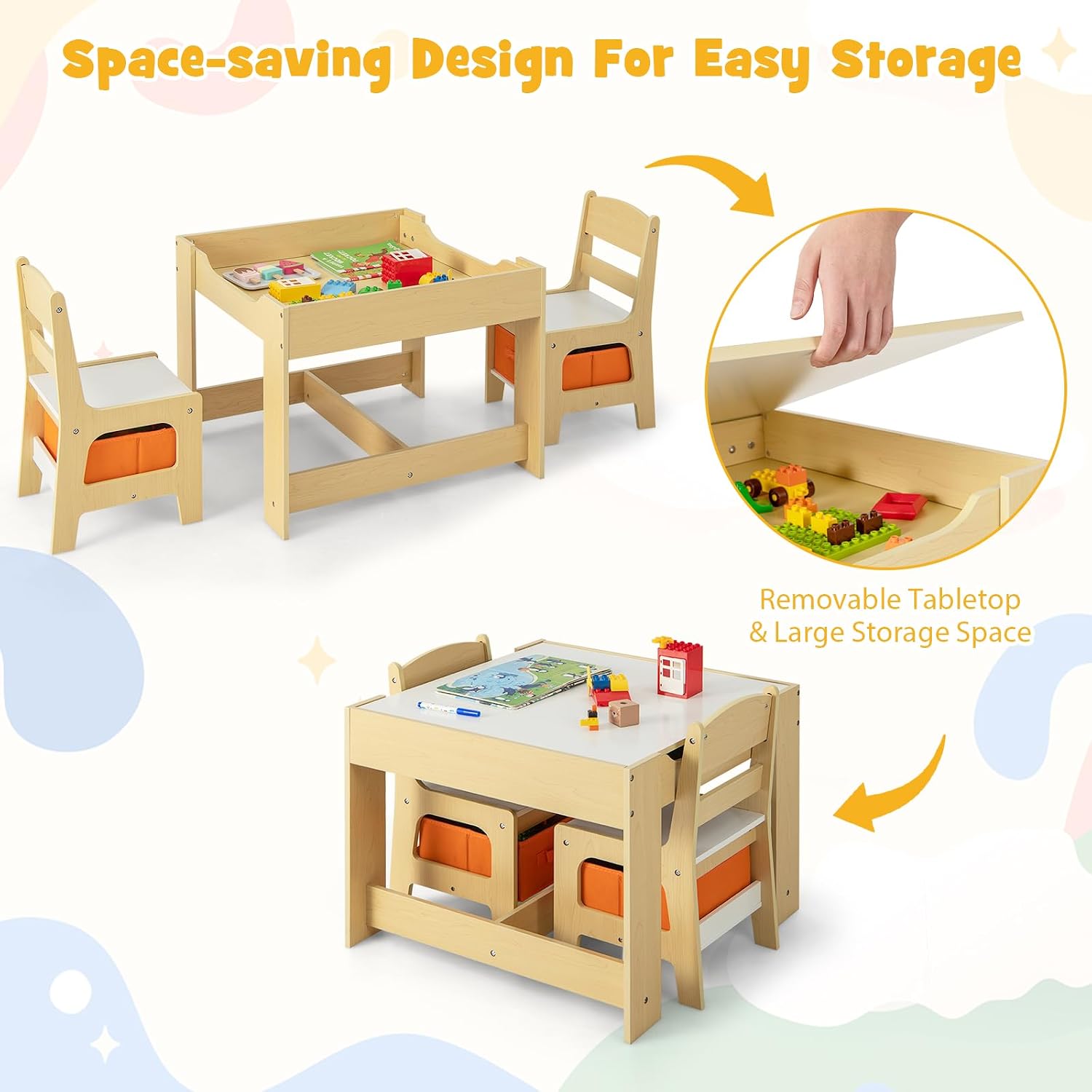 ชุดโต๊ะและเก้าอี้เด็ก 3 in 1 ท - Art Craft Toddler บทวิจารณ์และราคา