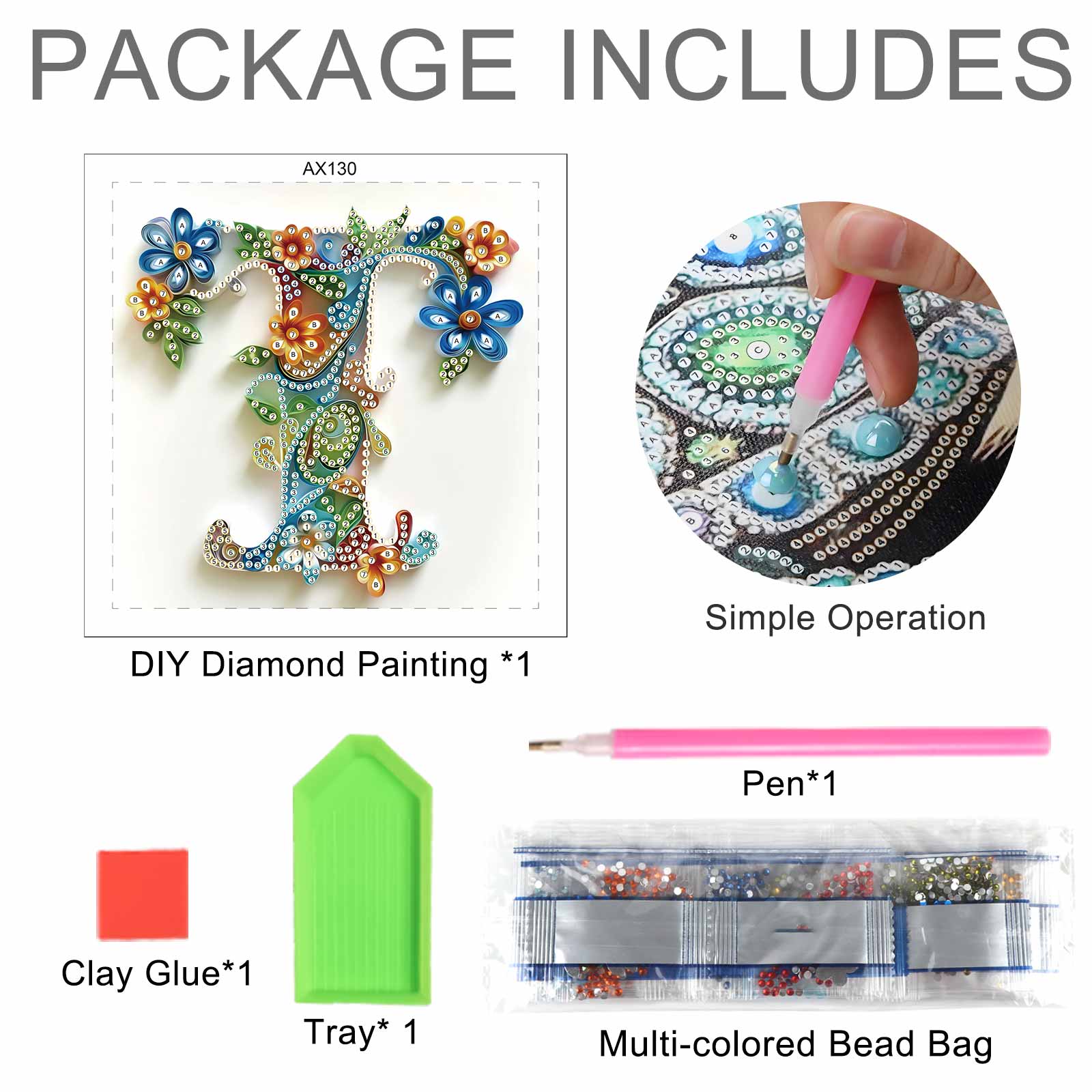 ชุดอุปกรณ์วาดภาพเพชรรูปทรงพิเศ - Art Craft Letter T บทวิจารณ์และราคา