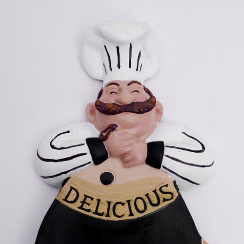 รูปปั้นเชฟและปลาพร้อมกระดานข้อ - Art Craft Bakery บทวิจารณ์และราคา
