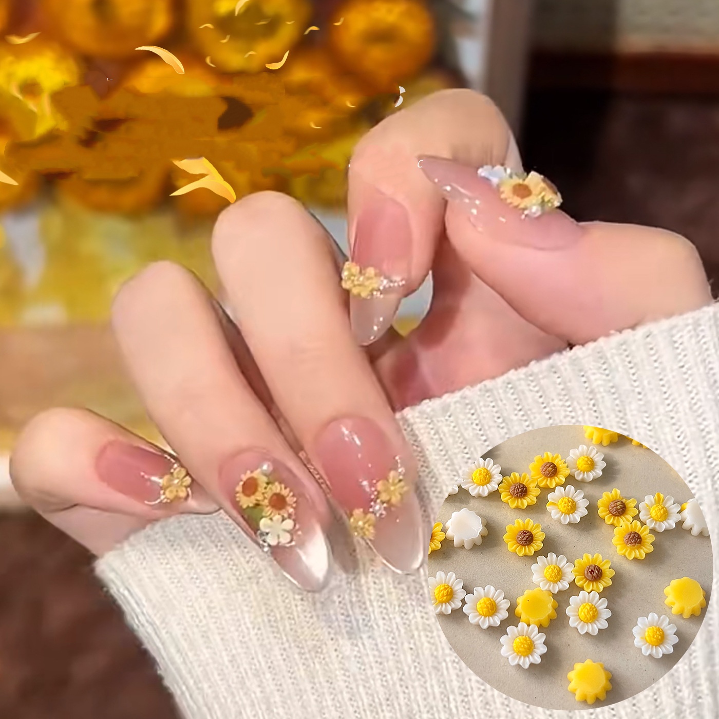 ชาร์มตกแต่งเล็บรูปดอกเดซี่ขนาด - Art Craft Yellow Springs บทวิจารณ์และราคา