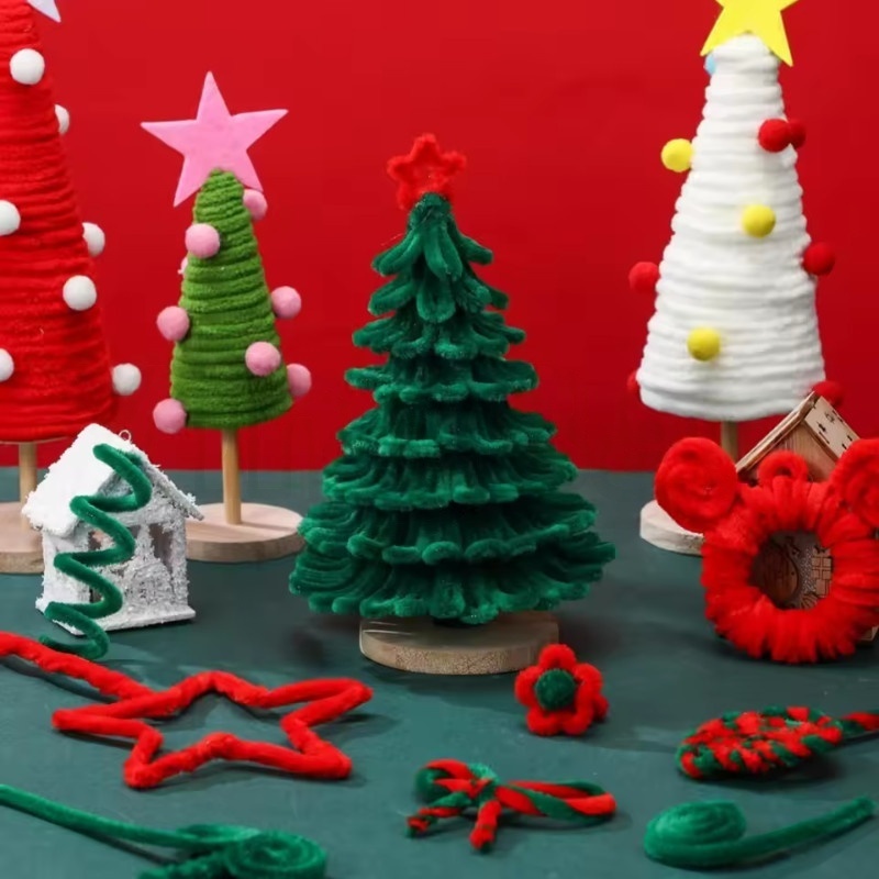 ก้านไหมพรมสีแดง ขาว เขียว สำหร - Art Craft New Year บทวิจารณ์และราคา