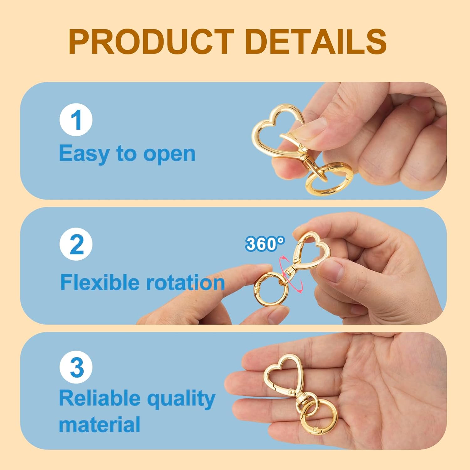 คลิปหนีบพวงกุญแจแบบหมุนเปิดได้ - Art Craft Materials บทวิจารณ์และราคา